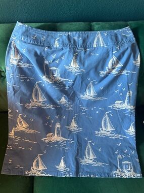Pendleton Blue Nautical Print Pencil Skirt - Women's